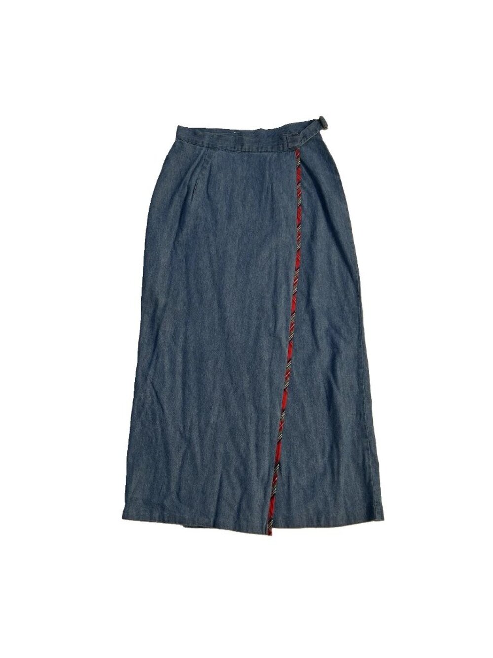Vintage Cambridge Dry Goods Denim Wrap Skirt Long Womens Size 8 Modest Cotton